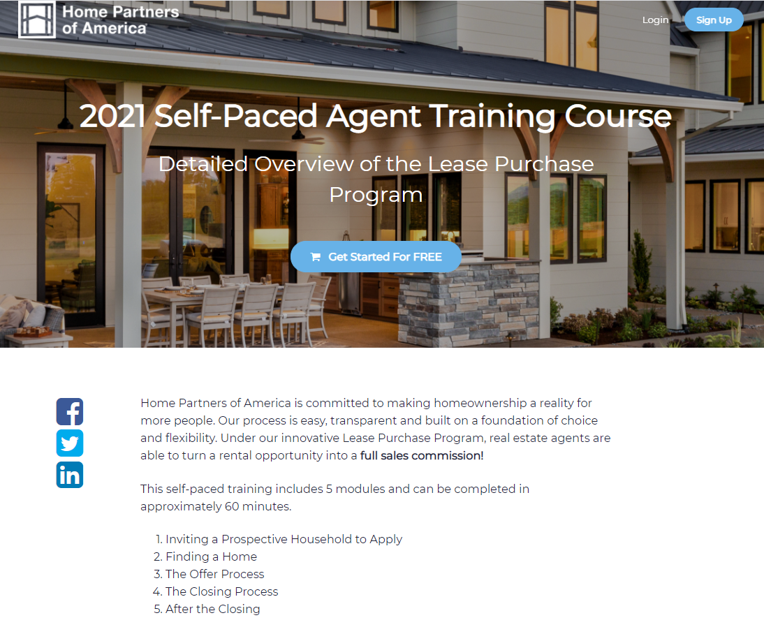 Home partners Self-Paced Training